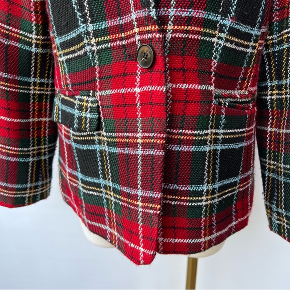 Appleseed’s Tartan Plaid Blazer Jacket Red Blue Green Womens Size 6 - Picture 4 of 13